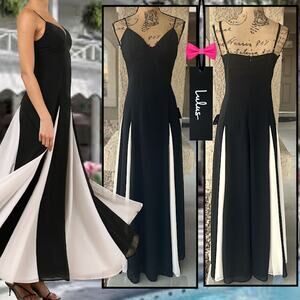 Lulus Elisha Black and White Sleeveless Maxi Dress Size L NWT